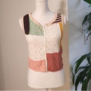 American Eagle Color Block Knitted Shirt Vest